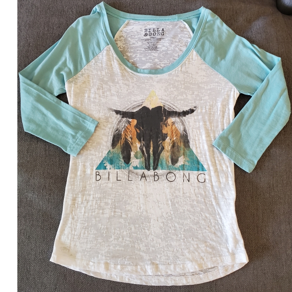Billabong Distressed Southern Skull Baseball Tee